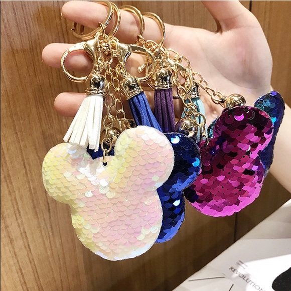 Sequin Mouse Ears Keychain - Picture 3 of 6